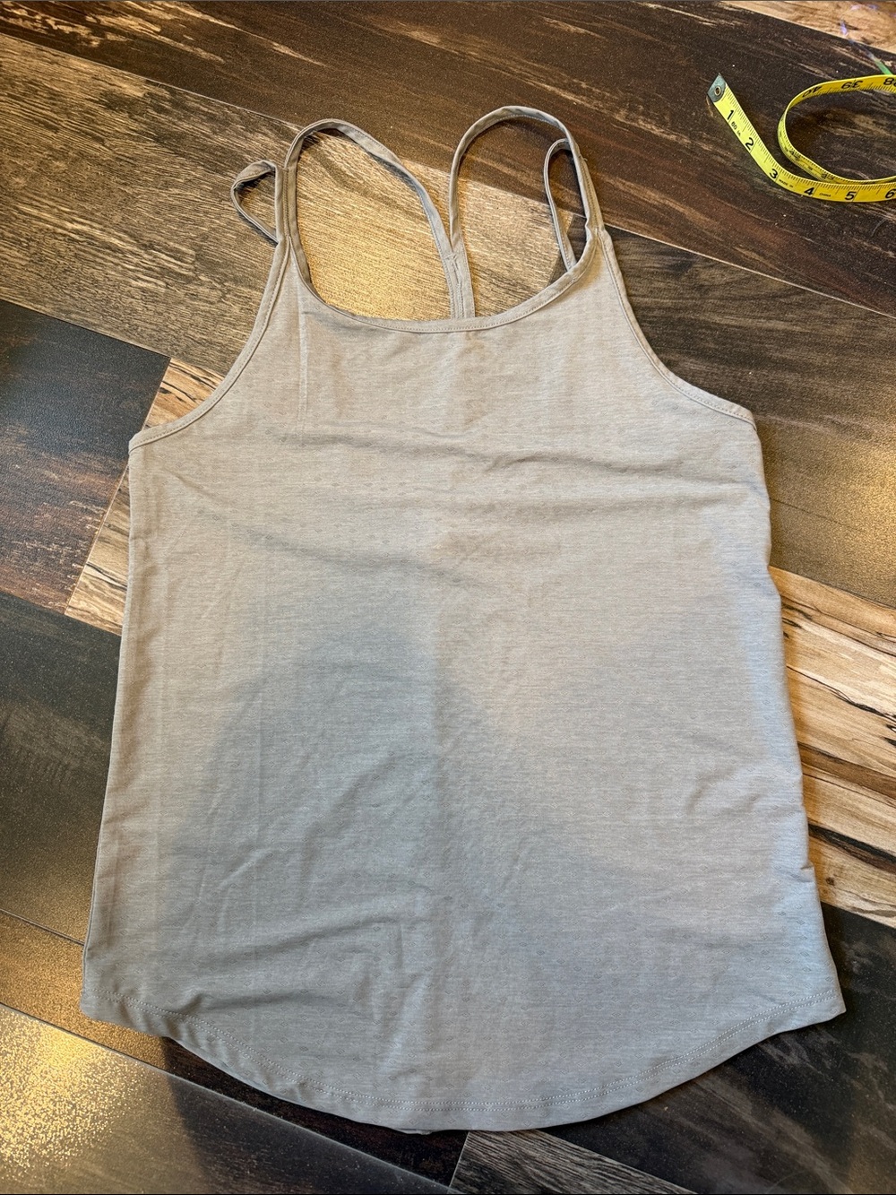 ZYIA Active Gray T-Barre Tank Size Small Strappy Racerback Workout Top